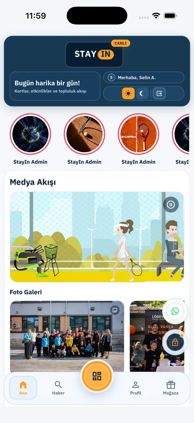 StayIn gerçek uygulama ekranı